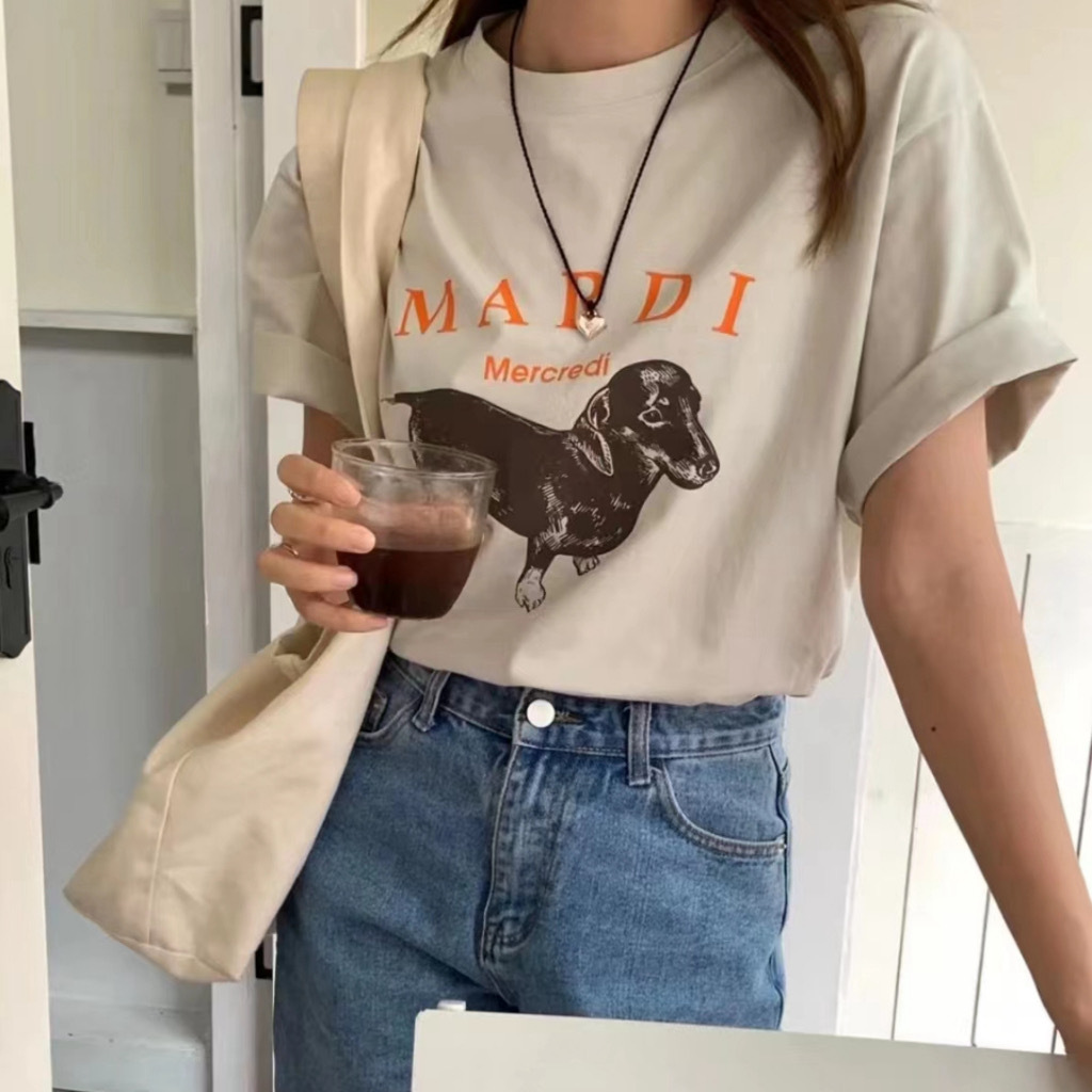 一般款 🇰🇷 韓國 MARDI MERCREDI TSHIRT DDANJI 金高銀同款 狗狗 臘腸狗 短T 短袖 夏天 / 現貨