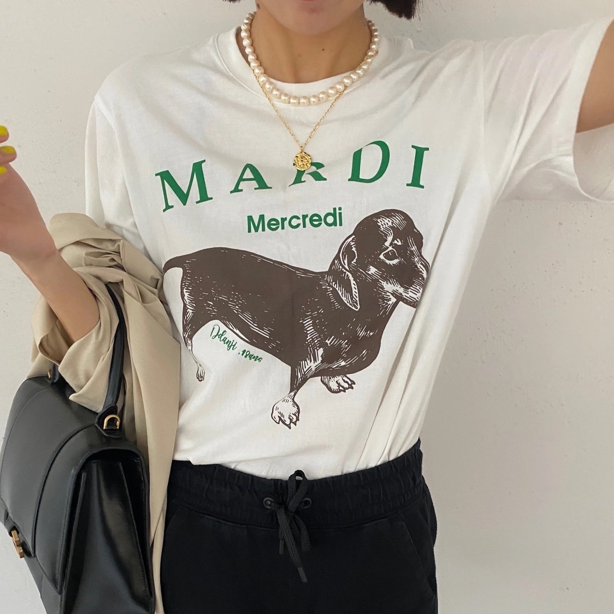 一般款 🇰🇷 韓國 MARDI MERCREDI TSHIRT DDANJI 金高銀同款 狗狗 臘腸狗 短T 短袖 夏天 / 現貨