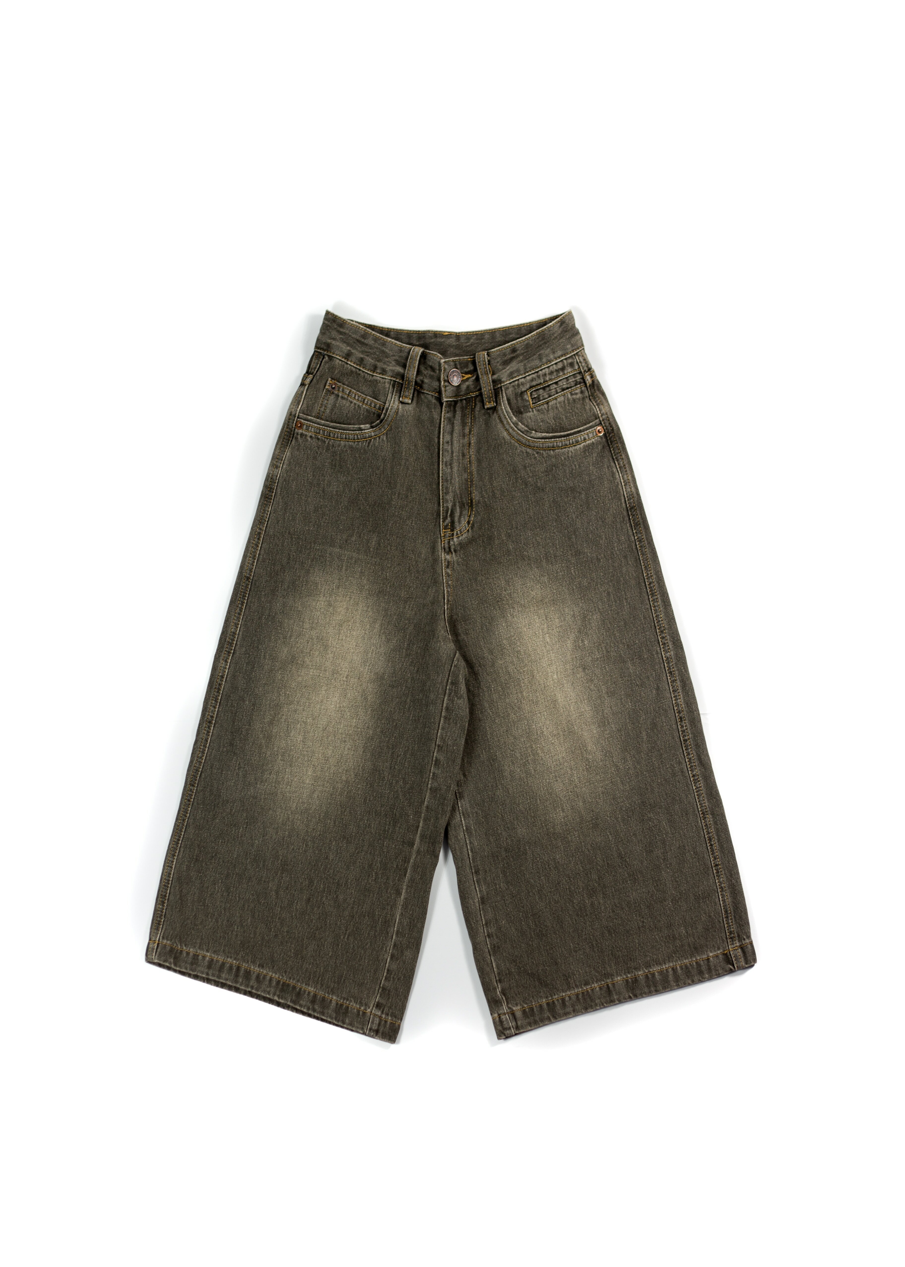 【車庫服飾】洗舊七分牛仔褲