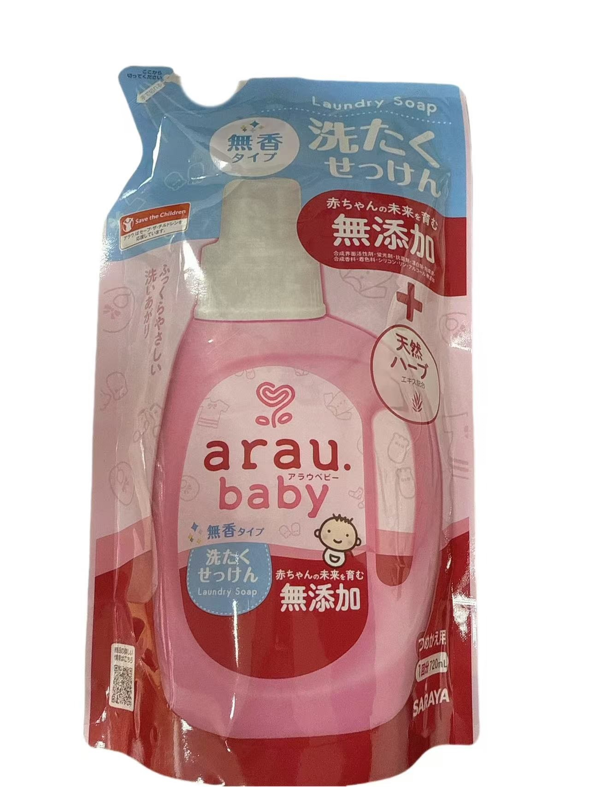 SARAYA - ARAU Baby 無添加嬰兒洗衣液 (無香料) (補充裝) 720ml(平行進口)