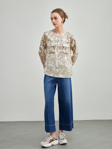 mi-tu印花圓領上衣