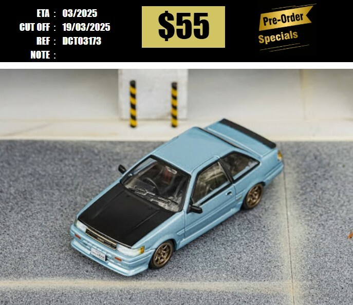 PO-$55 * DCT * 1:64 TOYOTA COROLLA AE86 ICE BLUE [OD17/03]
