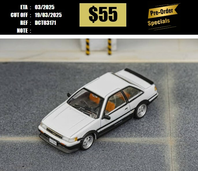 PO-$55 * DCT * 1:64 TOYOTA COROLLA AE86 WHITE [OD17/03]
