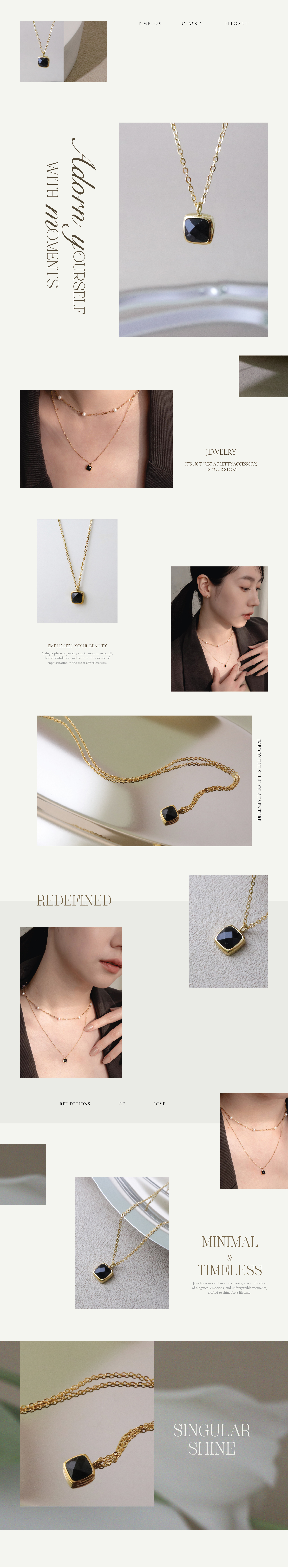 極簡方形 黑瑪瑙項鍊｜Miestilo Jewelry設計師輕珠寶品牌｜舒飾質感每一刻