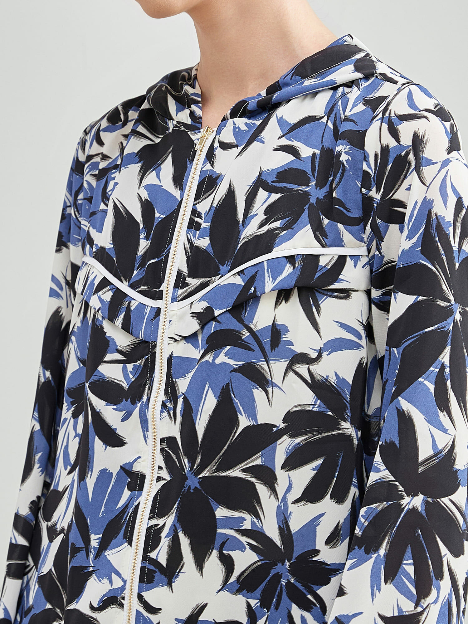 mi-tu 印花拉鏈防風外套