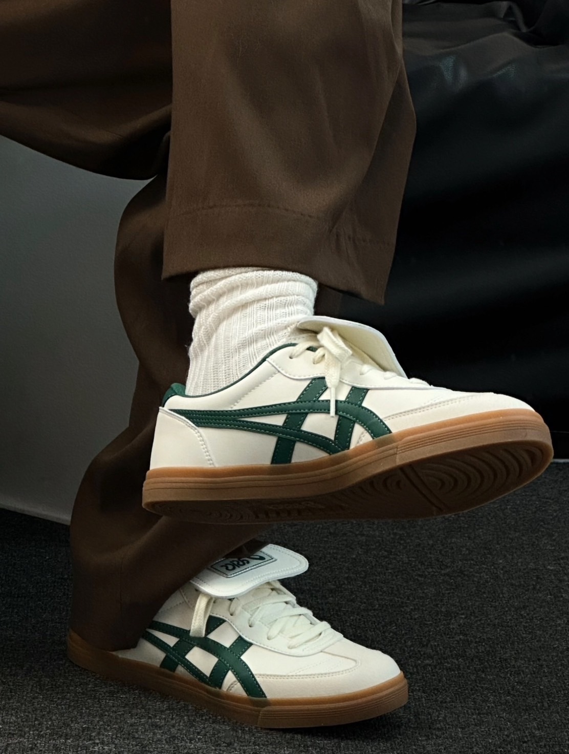 ASICS AARON 2.0 奶油綠 復古綠 米白 焦糖底 翻蓋鞋舌 男女鞋 1203A720-750