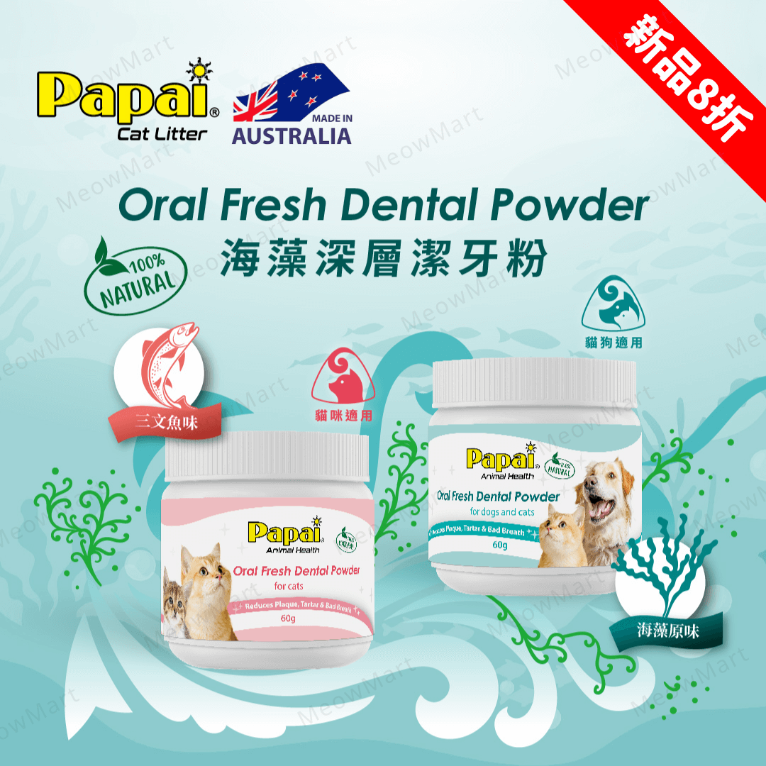 【現貨8折】Papai®巴派｜海藻深層潔牙粉 60g (貓狗適用)