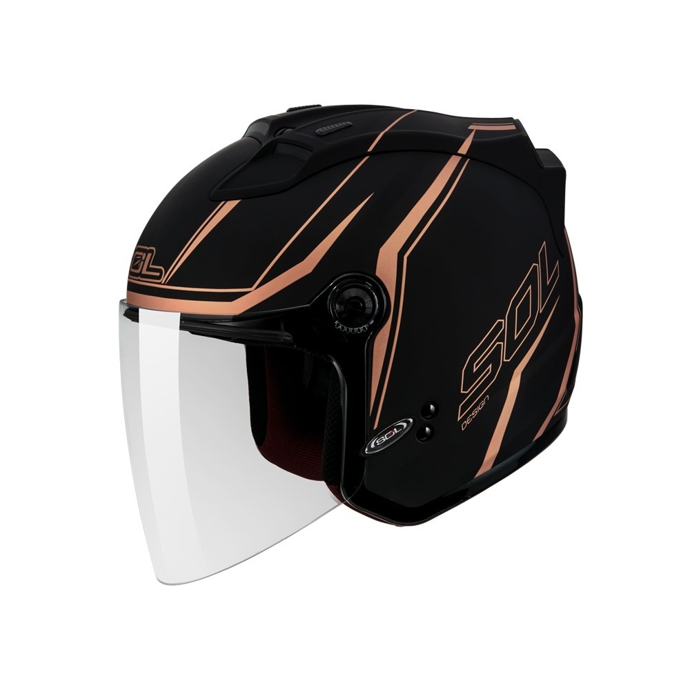 SOL 27S 天際 消光黑/銅 彩繪 3/4罩式 透氣