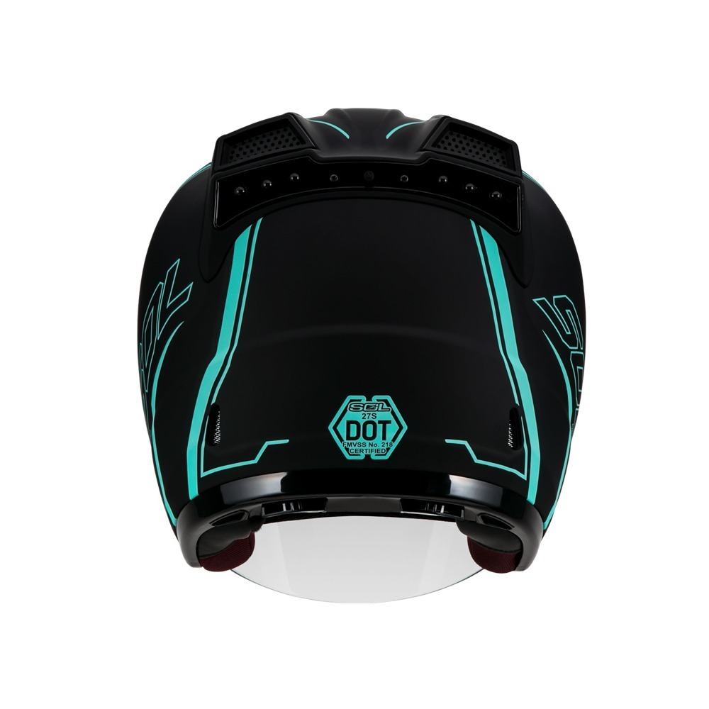 SOL 27S 天際 消光黑/綠 彩繪 3/4罩式 透氣