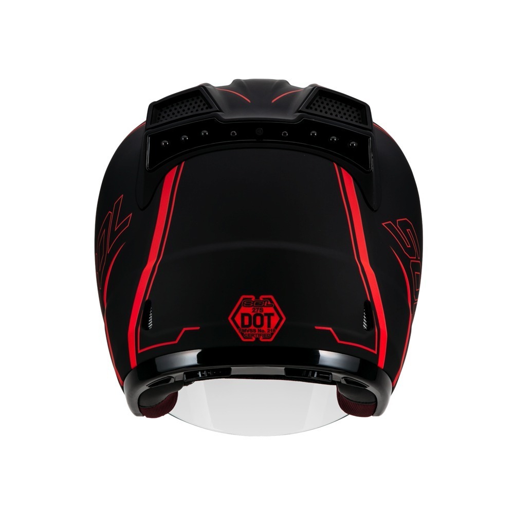 SOL 27S 天際 消光黑/紅 彩繪 3/4罩式 透氣