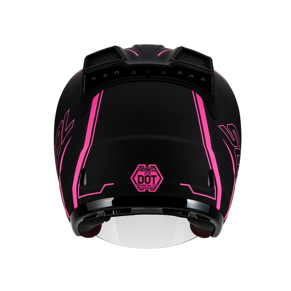 SOL 27S 天際 消光黑/粉 彩繪 3/4罩式 透氣