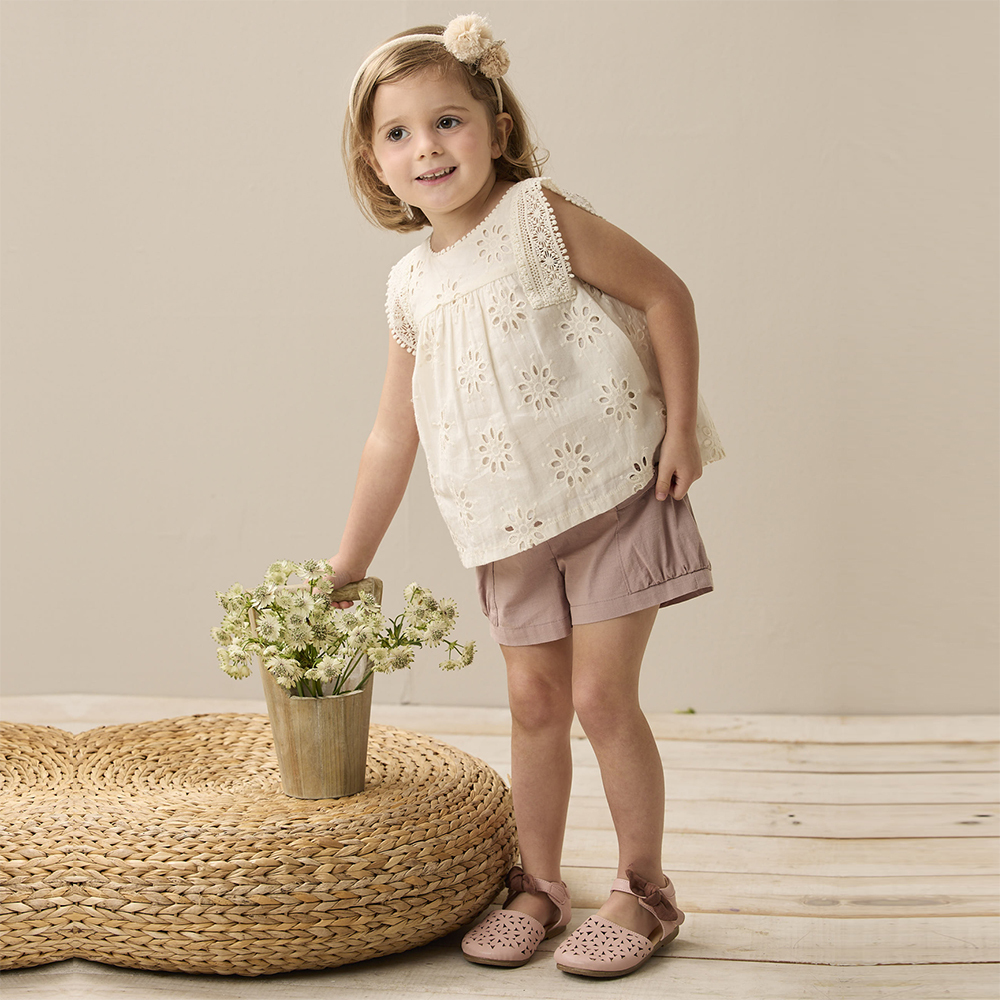 PIPPY荷葉邊可愛蝴蝶結大口袋短褲 灰紫