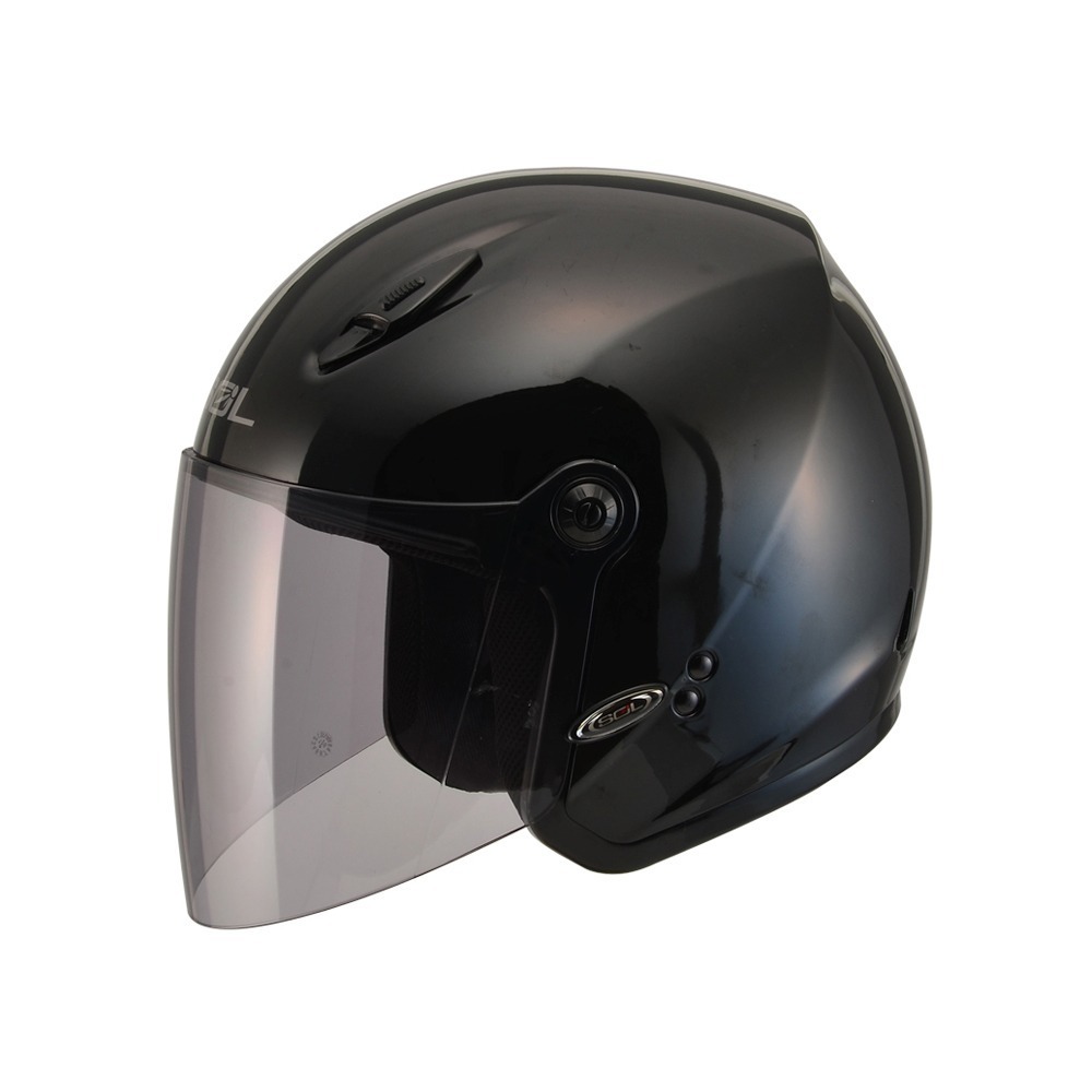 SOL 27Y 亮面黑 素色 3/4罩式 頭圍小適合 輕量