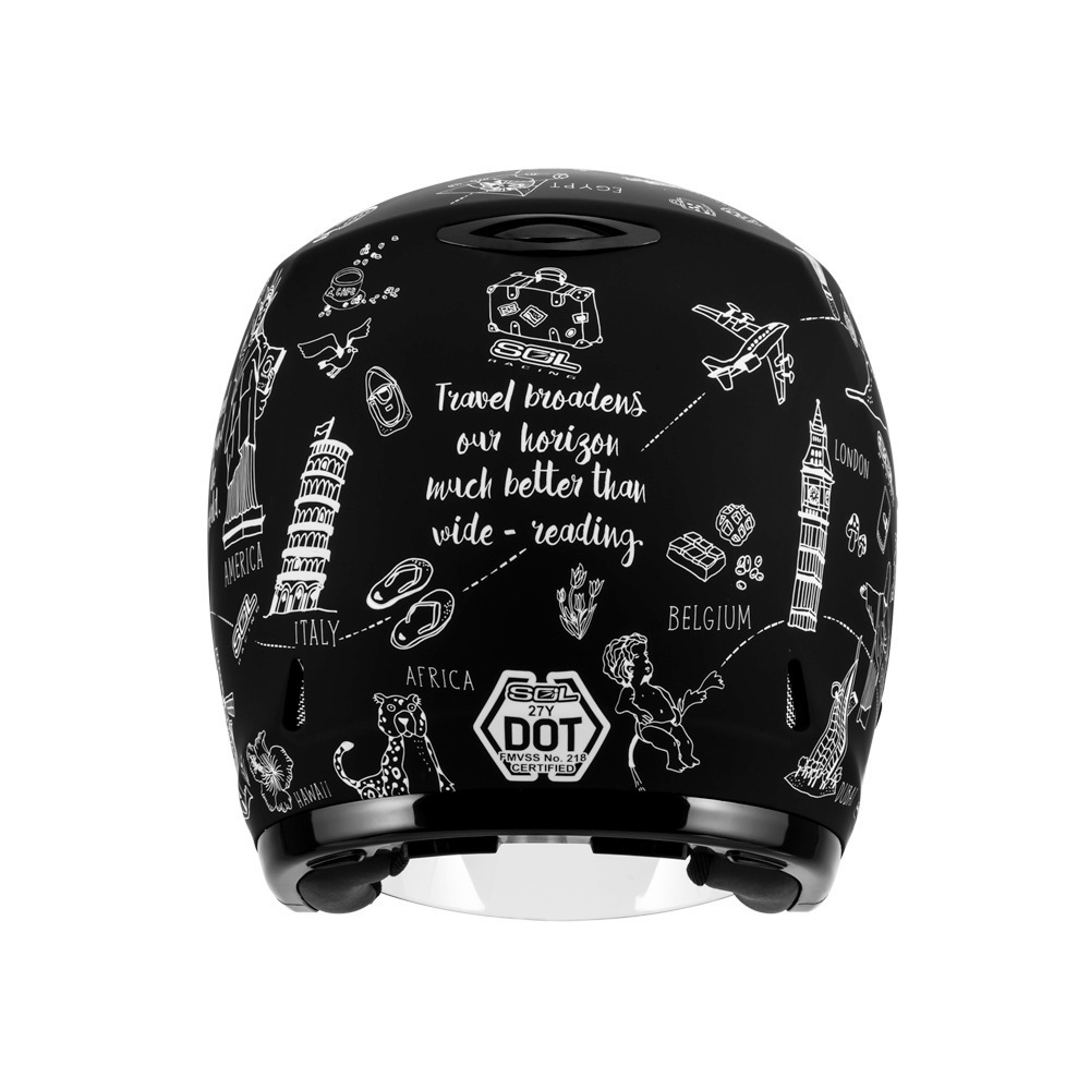 SOL 27Y 環遊世界 消光黑/白 彩繪 3/4罩式 頭圍小適合 輕量