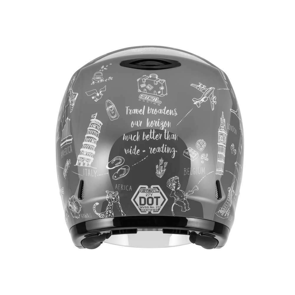 SOL 27Y 環遊世界 岩灰/白 彩繪 3/4罩式 頭圍小適合 輕量