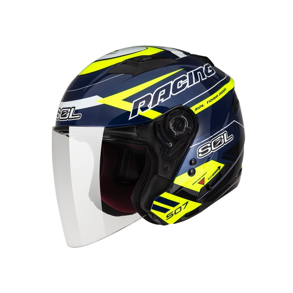 SOL SO-7 極速先鋒 山葉藍/黃 彩繪 3/4罩式 內墨片
