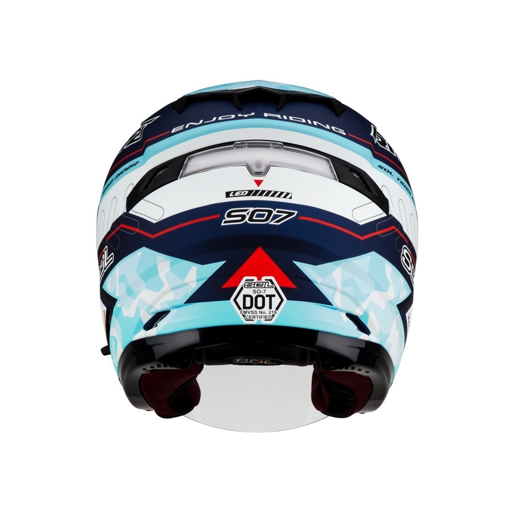 SOL SO-7 極速先鋒 消光藍/灰白藍 彩繪 3/4罩式 內墨片