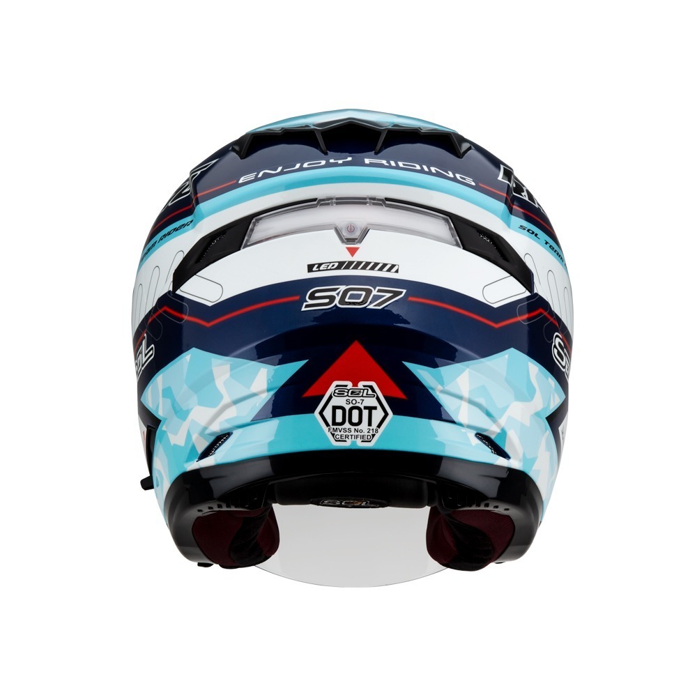SOL SO-7 極速先鋒 藍/灰白藍 彩繪 3/4罩式 內墨片