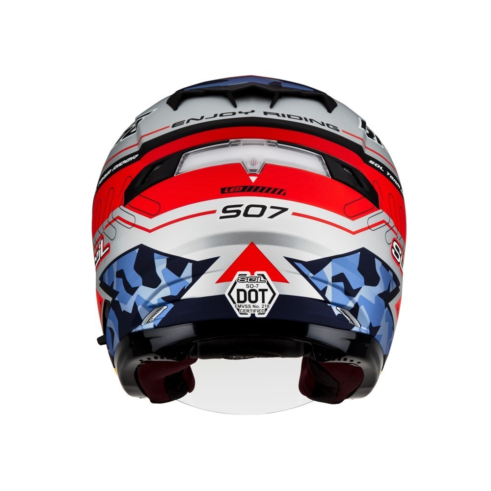 SOL SO-7 極速先鋒 消光銀/黃紅藍 彩繪 3/4罩式 內墨片