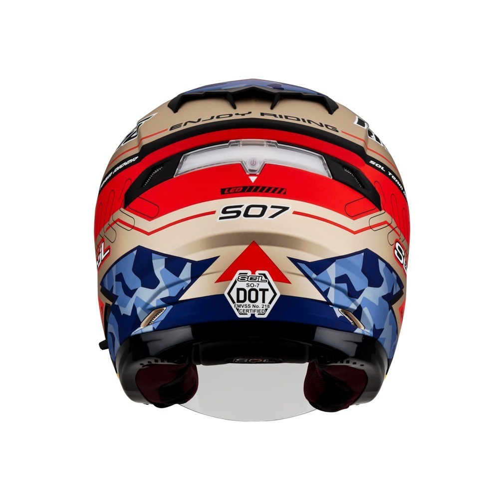 SOL SO-7 極速先鋒 消光金/黃紅藍 彩繪 3/4罩式 內墨片