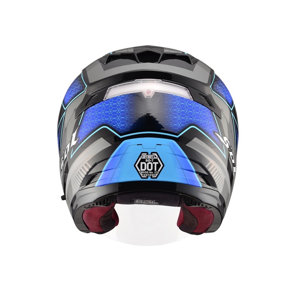 SOL SO-7 星際 黑/藍 彩繪 3/4罩式 內墨片