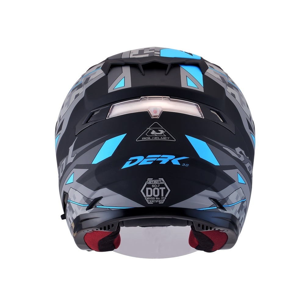 SOL SO-7 迷彩 消光黑/藍 彩繪 3/4罩式 內墨片