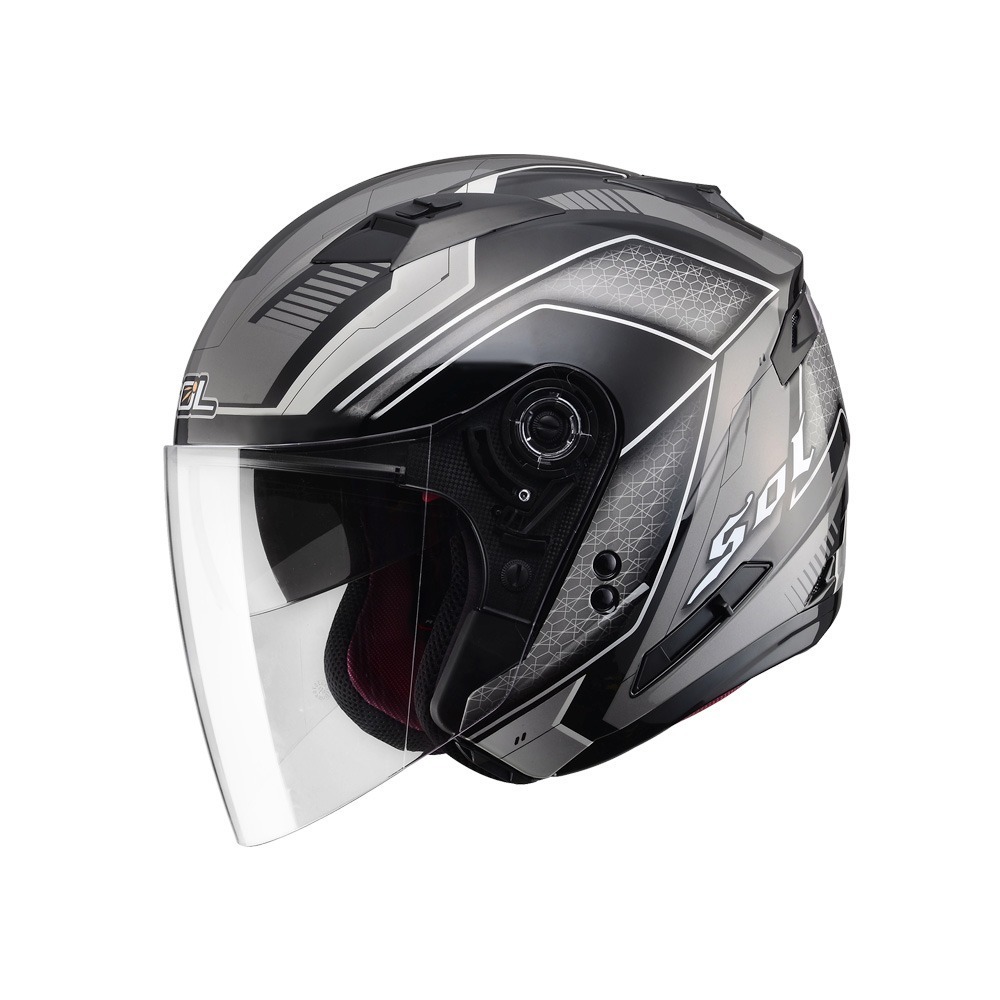 SOL SO-7 星際 黑/銀 彩繪 3/4罩式 內墨片