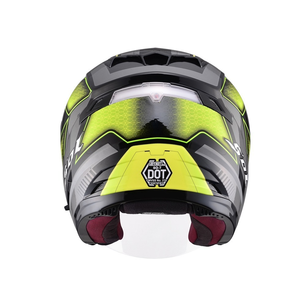 SOL SO-7 星際 黑/螢光黃 彩繪 3/4罩式 內墨片