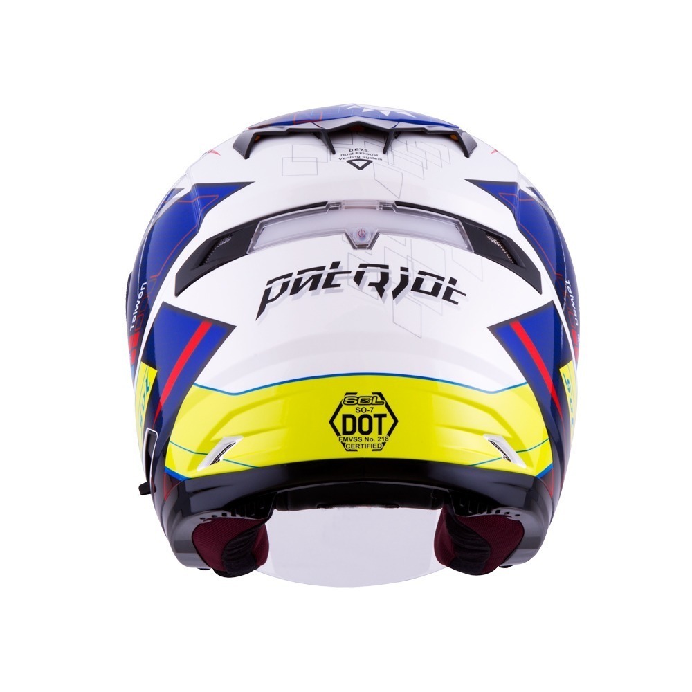 SOL SO-7 國旗 白/紅藍 彩繪 3/4罩式 內墨片