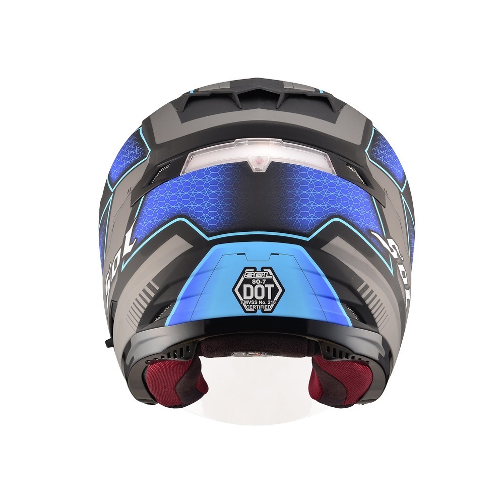 SOL SO-7 星際 消光黑/藍 彩繪 3/4罩式 內墨片