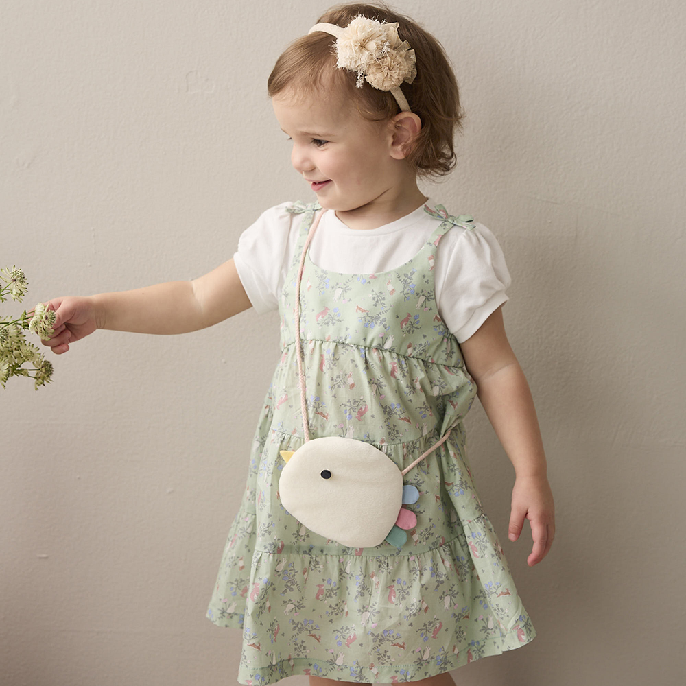 PIPPY綠野仙蹤滿版印花假兩件洋裝 綠