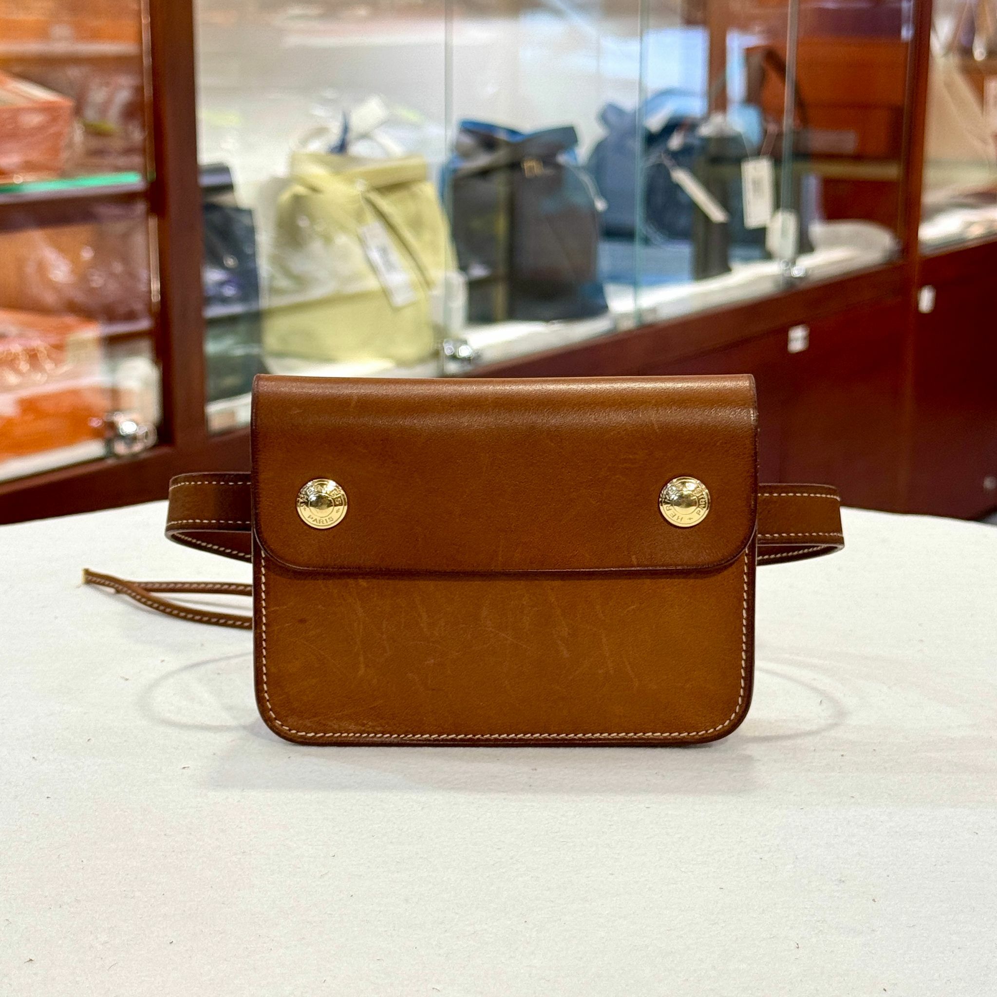 絕版中古款~85%NEW二手HERMES腰包 馬鞍皮 #中古包 #香榭站正品