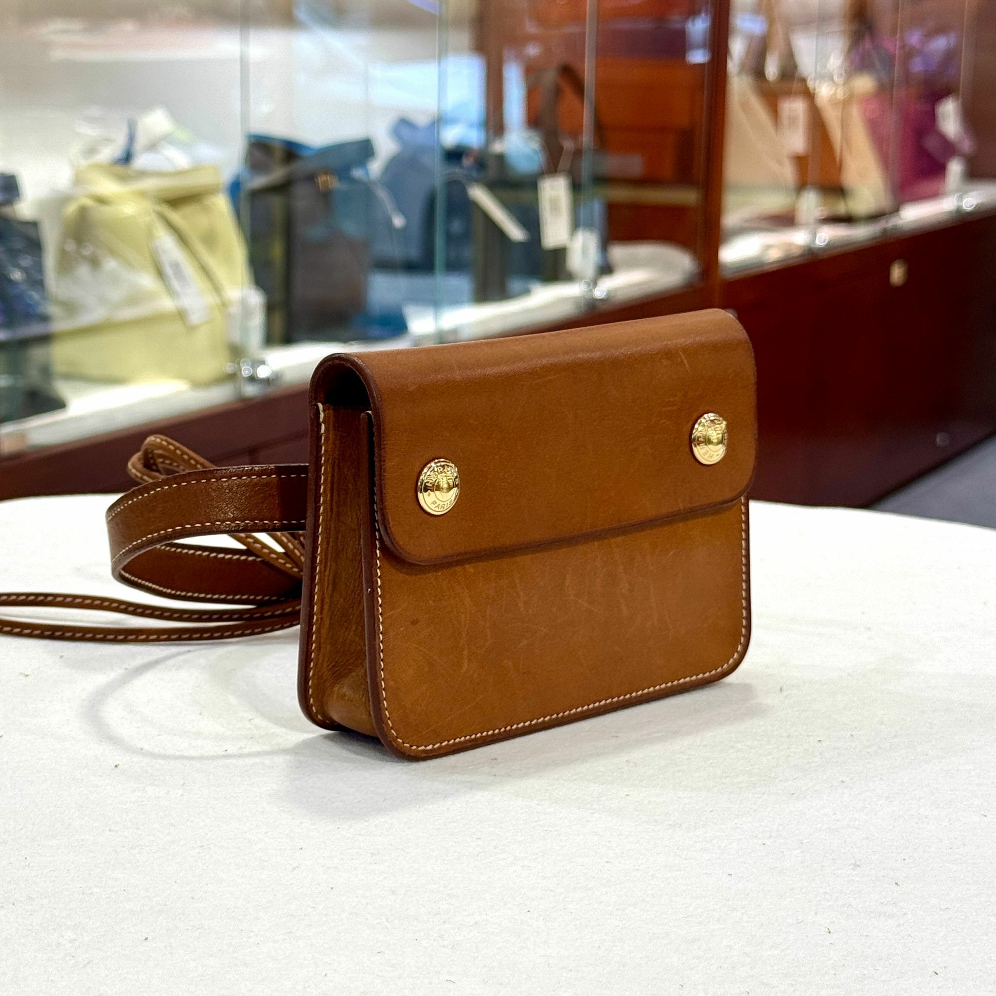 絕版中古款~85%NEW二手HERMES腰包 馬鞍皮 #中古包 #香榭站正品