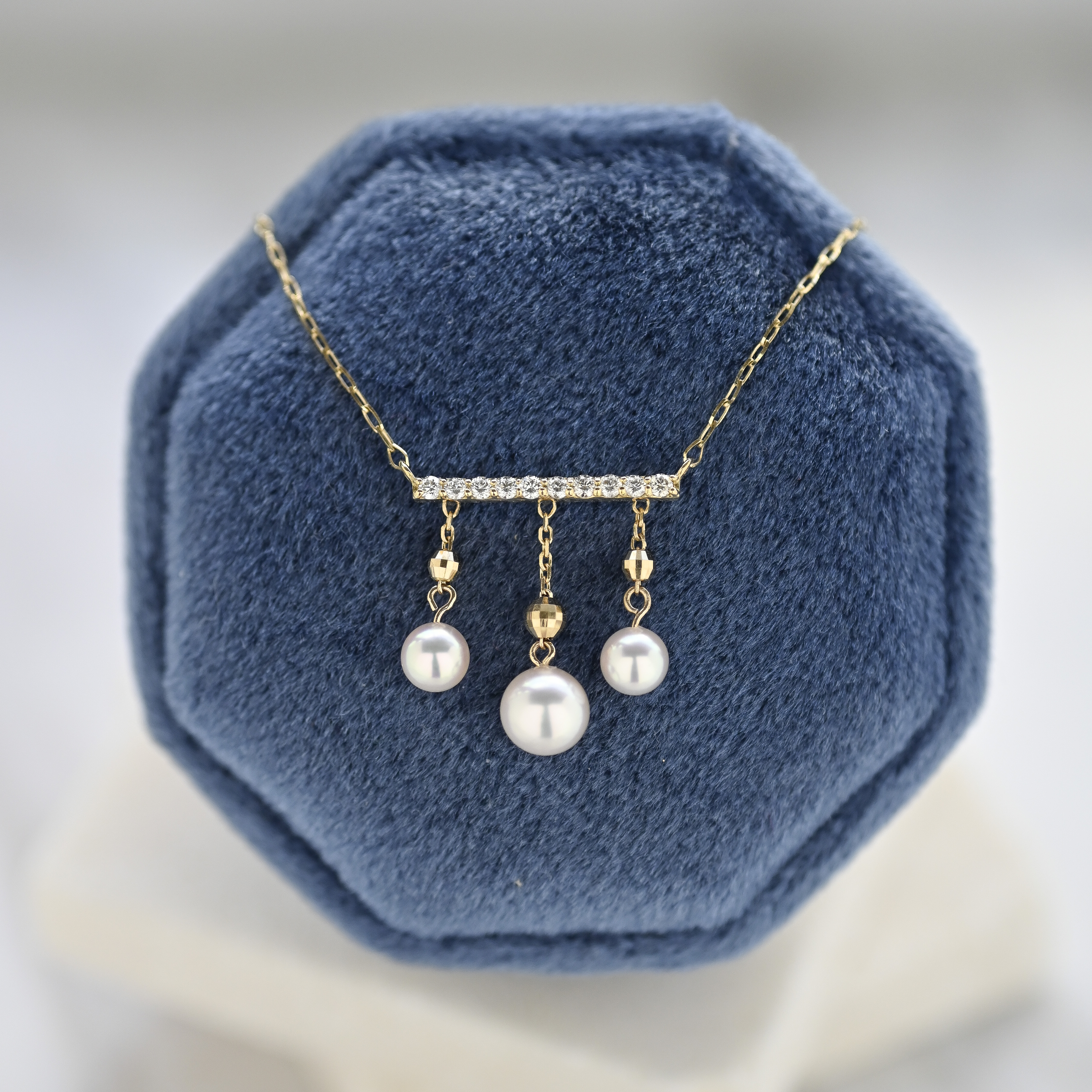 18K DoReMi Akoya Pearl Diamond Necklace