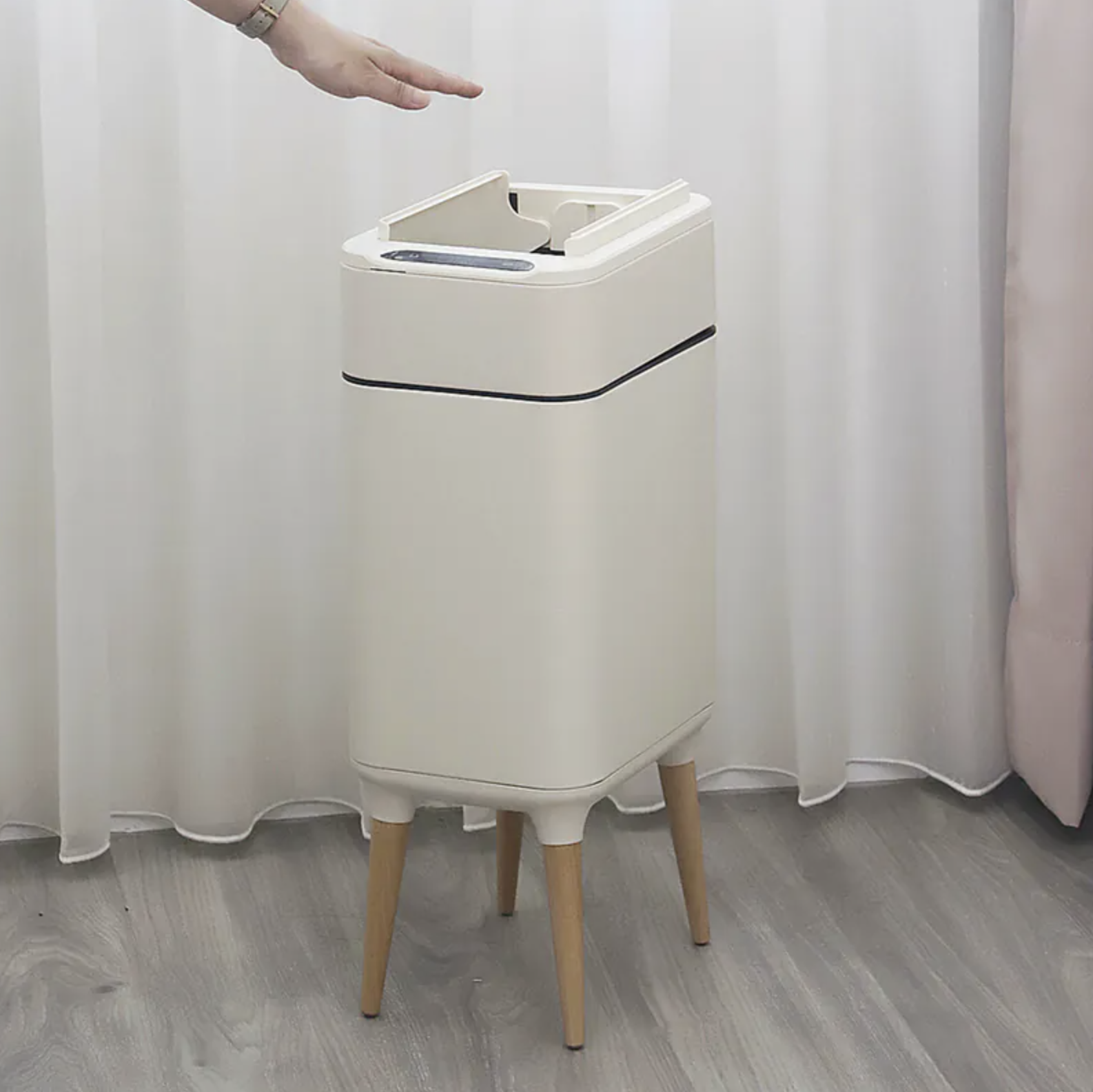 【美國 ELPHECO】不鏽鋼高腳雙開除臭感應垃圾桶ELPH9910U (15L)