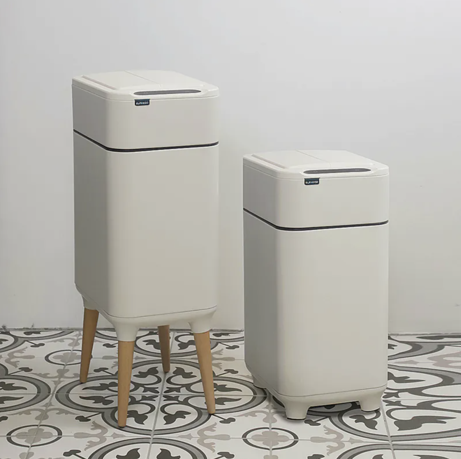 【美國 ELPHECO】不鏽鋼高腳雙開除臭感應垃圾桶ELPH9910U (15L)