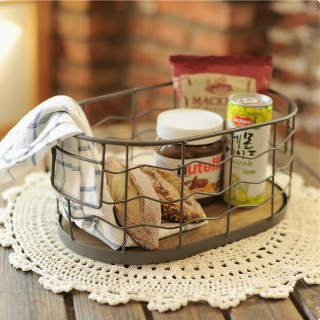 《5780》鐵藝木質家居收納筐