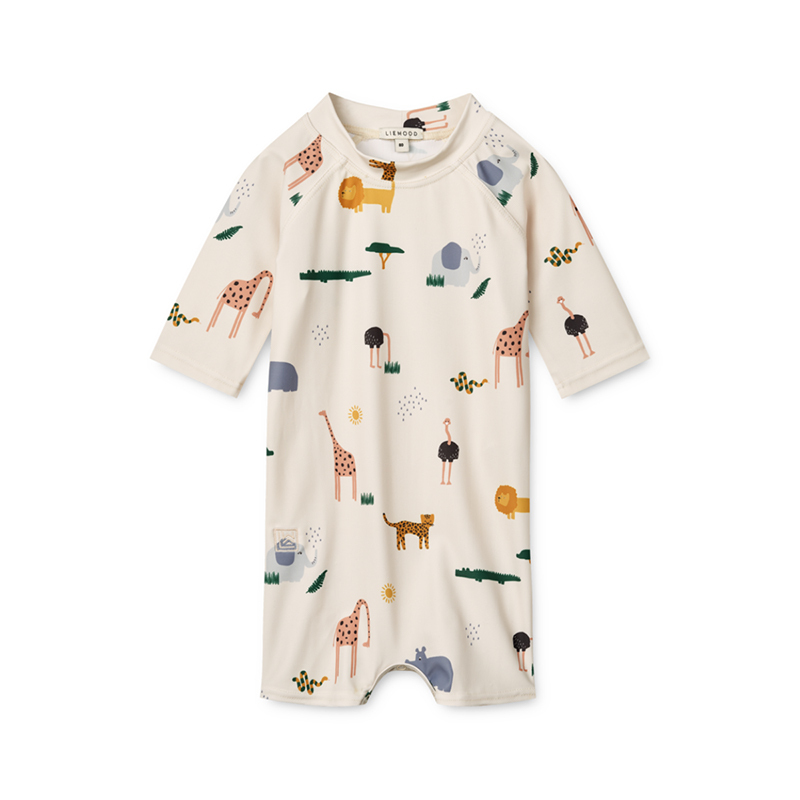 LIEWOOD 寶寶防曬連身泳衣-動物園探險