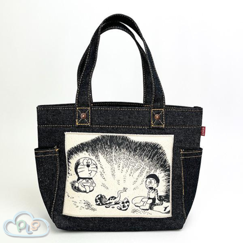 現貨 牛仔布 手提袋 黑色 多啦A夢 EDWIN #22730