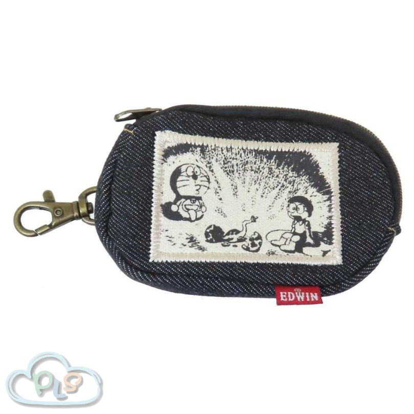 現貨 牛仔布 鎖匙包 黑色 多啦A夢 EDWIN #22729