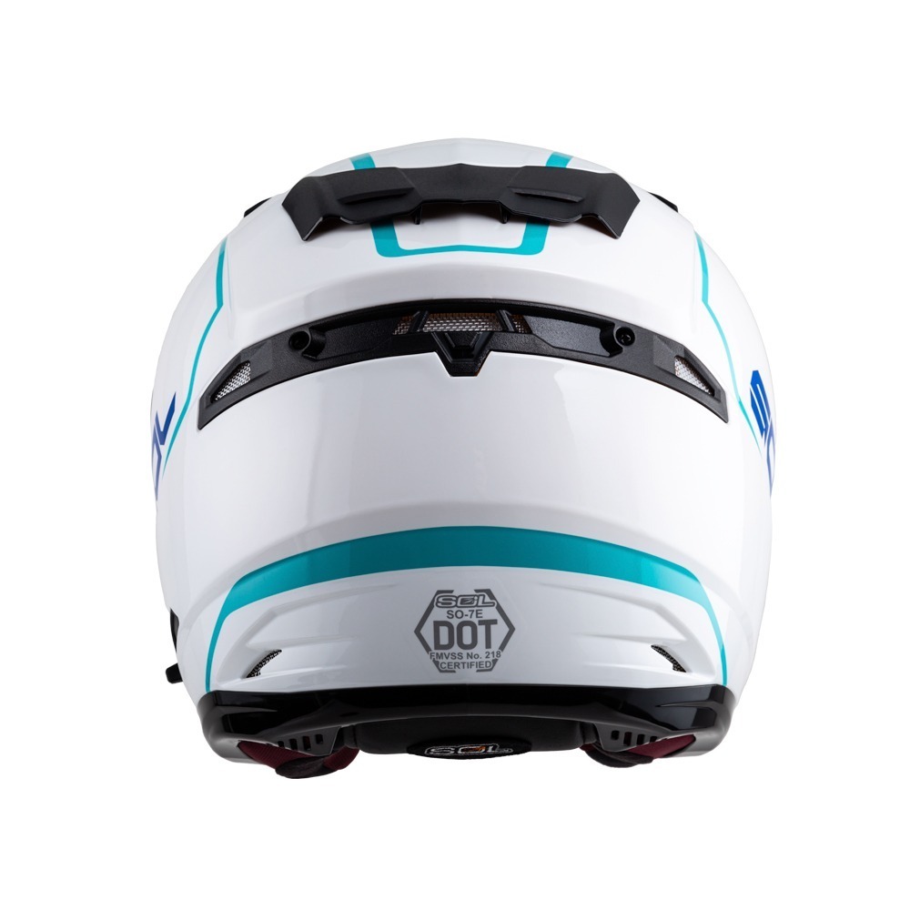 SOL SO-7E 幻影 白/綠 彩繪 3/4罩式 內墨片