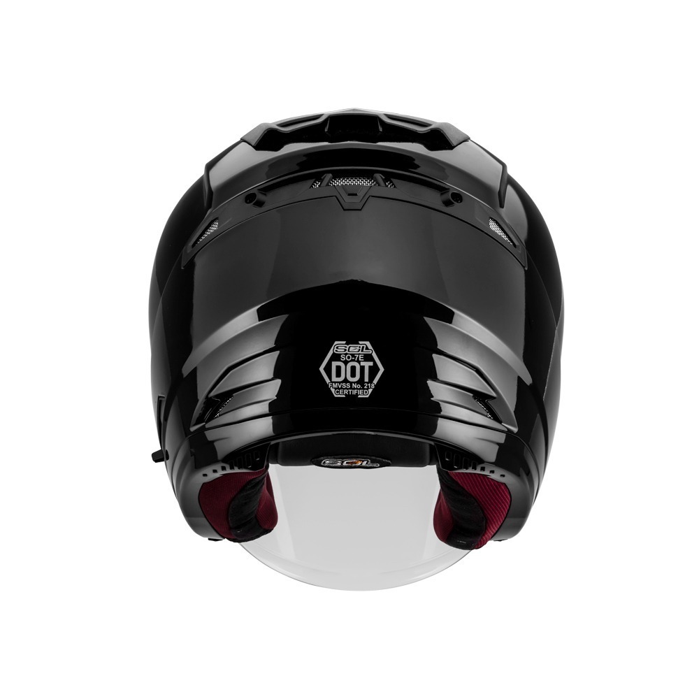 SOL SO-7E 亮面黑 素色 3/4罩式 內墨片