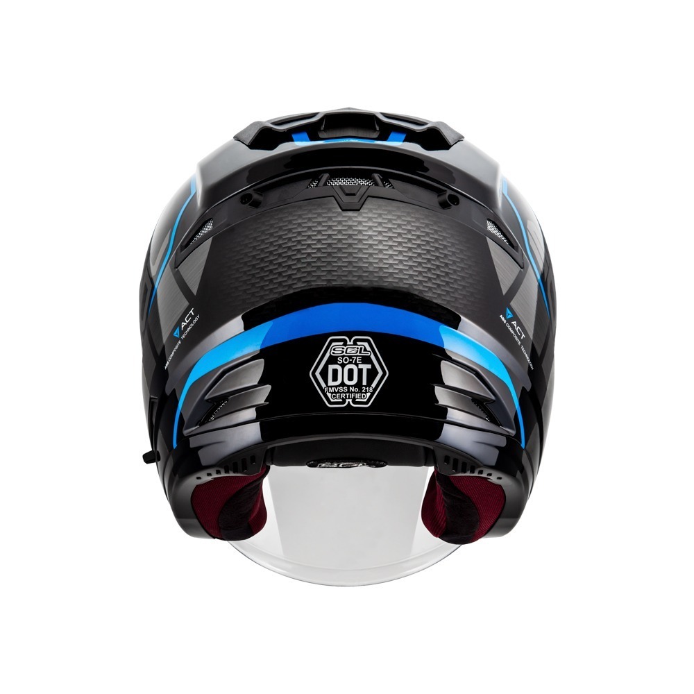 SOL SO-7E 幻影 黑/藍 彩繪 3/4罩式 內墨片