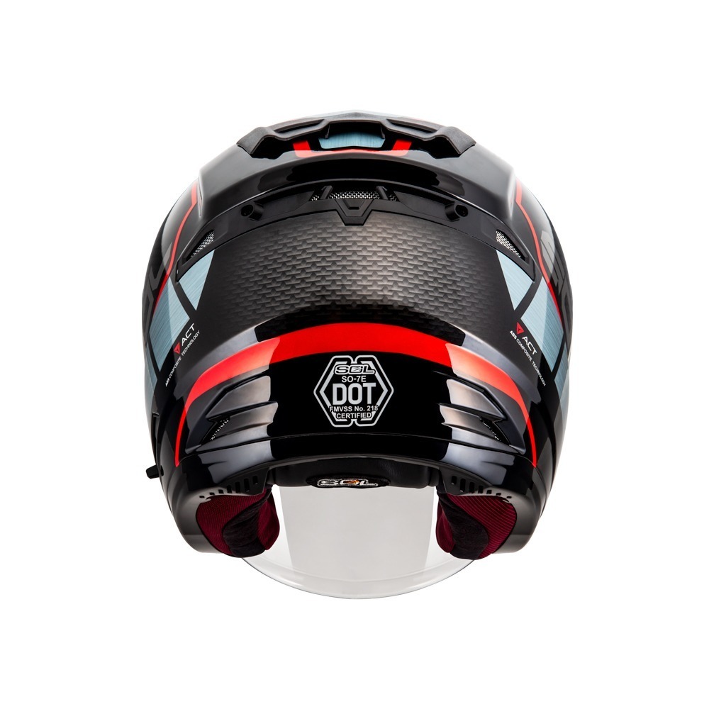 SOL SO-7E 幻影 黑/紅 彩繪 3/4罩式 內墨片