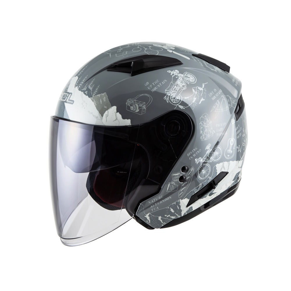 SOL SO-7E 探險者 灰/銀 彩繪 3/4罩式 內墨片