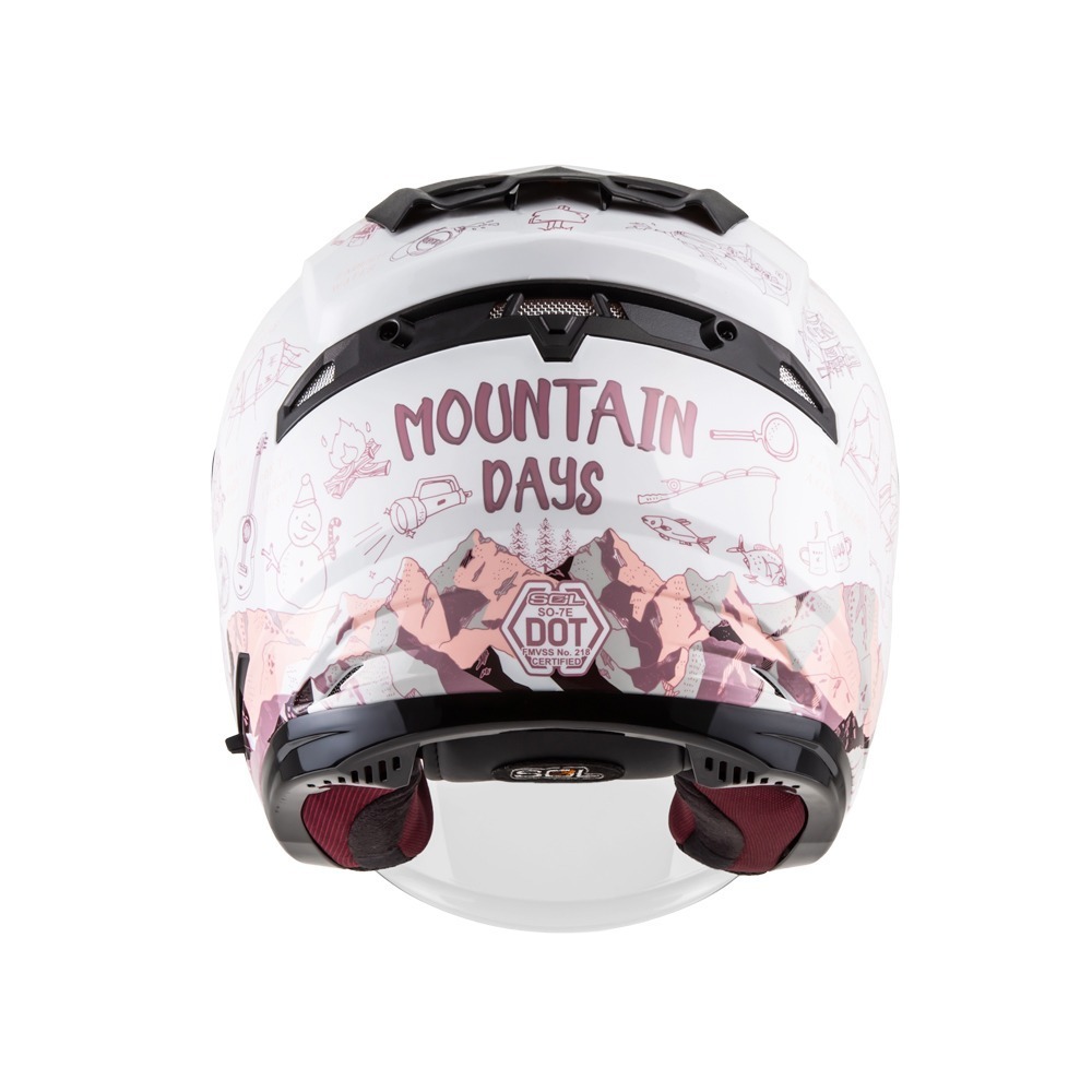 SOL SO-7E 探險者 白/粉 彩繪 3/4罩式 內墨片