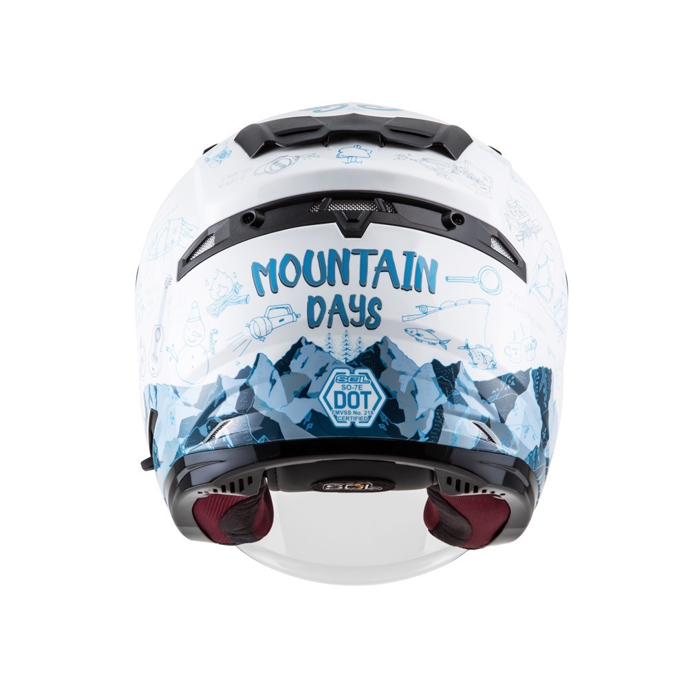 SOL SO-7E 探險者 白/藍 彩繪 3/4罩式 內墨片