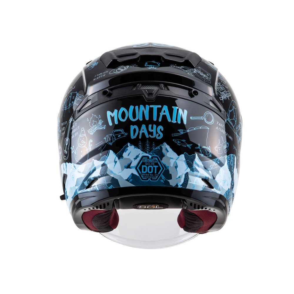 SOL SO-7E 探險者 黑/藍 彩繪 3/4罩式 內墨片