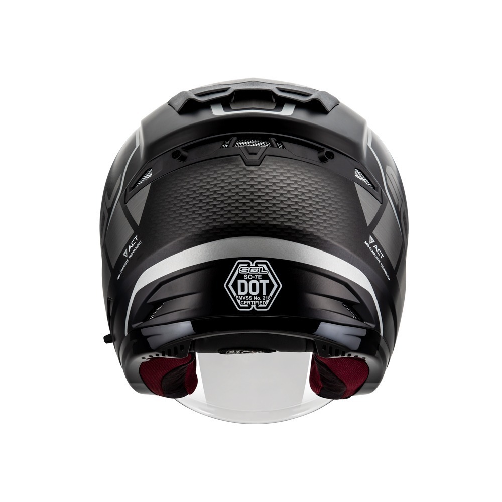 SOL SO-7E 幻影 消光黑/銀 彩繪 3/4罩式 內墨片