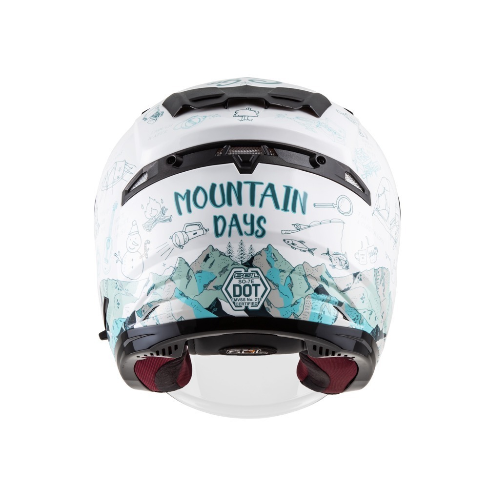 SOL SO-7E 探險者 白/綠 彩繪 3/4罩式 內墨片